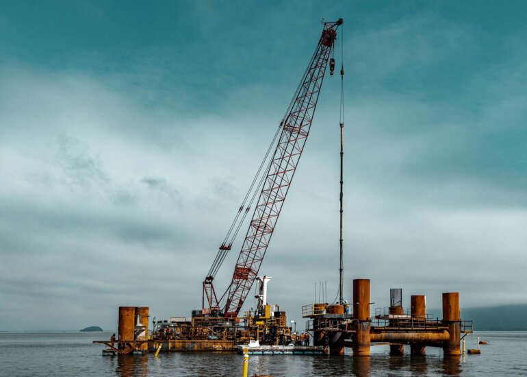 Fotografia de Fundações Offshore Aérea