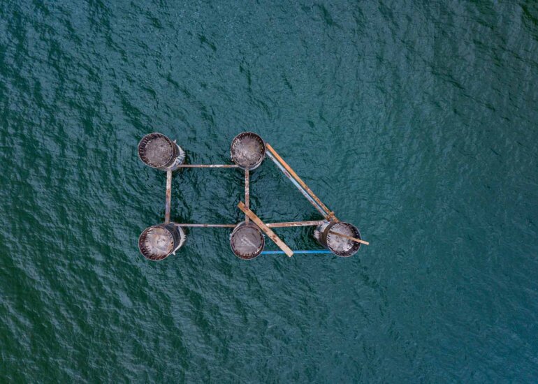 Fotografia de Fundações Offshore Aérea