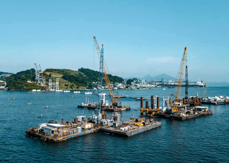 Fotografia de Fundações Offshore Aérea